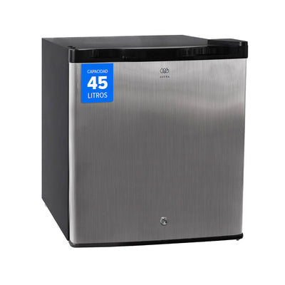 Frigobar 45 L 1.6 pies cúbicos con puerta reversible y llave - plata