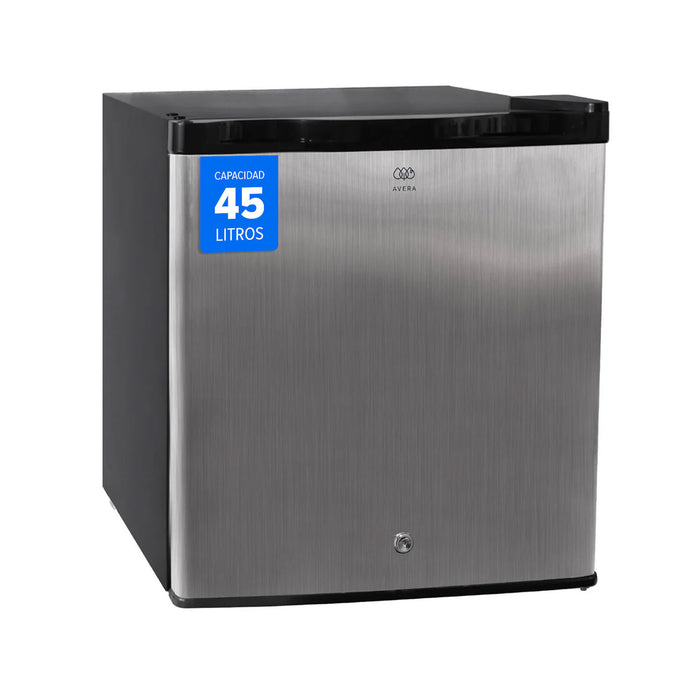 Frigobar 45 L 1.6 pies cúbicos con puerta reversible y llave - plata