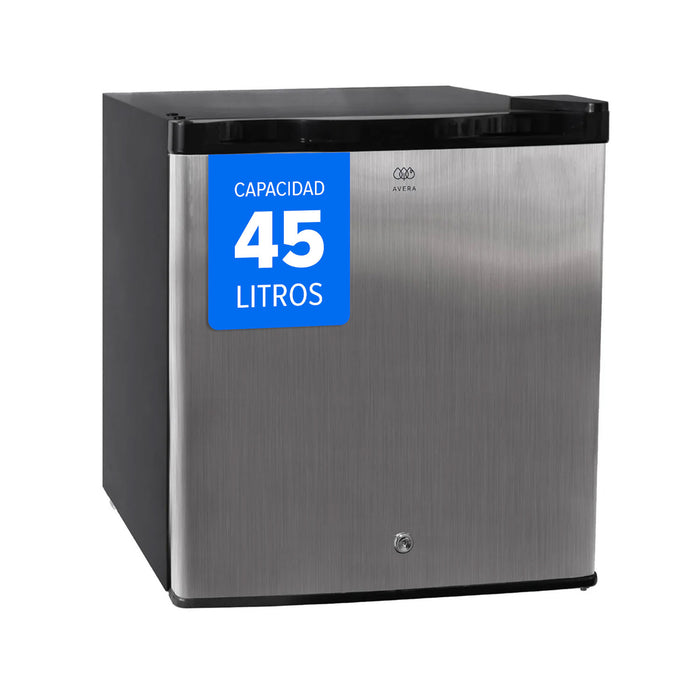 Frigobar 45 L 1.6 pies cúbicos con puerta reversible y llave - plata