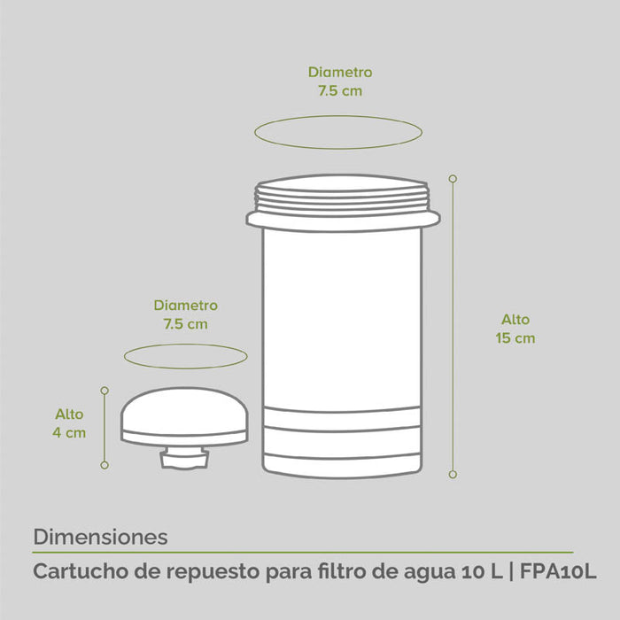 Filtro de repuesto para purificador de agua 10 L