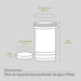 Dimensiones del filtro de agua: alto 14.4cm, circunferencia 9.5cm.