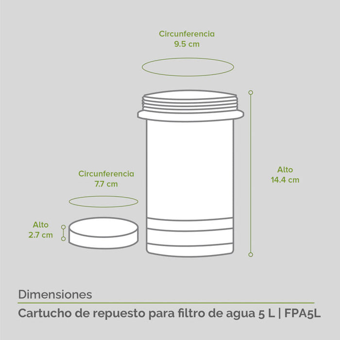 Filtro de repuesto para purificador de agua 5 L