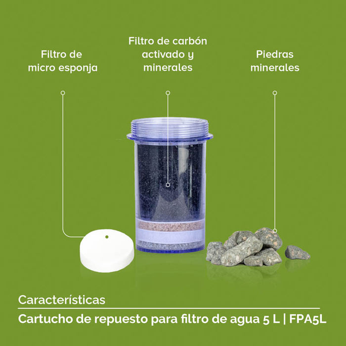 Filtro de repuesto para purificador de agua 5 L