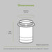 Dimensiones del filtro purificador de agua: alto 15cm, diámetro 7.5cm