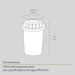 Dimensiones del filtro de agua para jarra purificadora: alto 13cm, diámetro 8.5cm