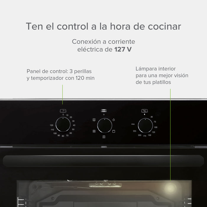 Horno eléctrico empotrable 67 Litros Acero inoxidable y Vidrio Templado