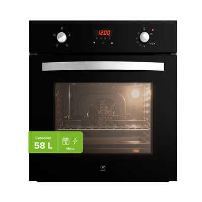 Horno empotrable mixto gas natural con grill eléctrico 58 L 127 V temporizador digital y 4 funciones
