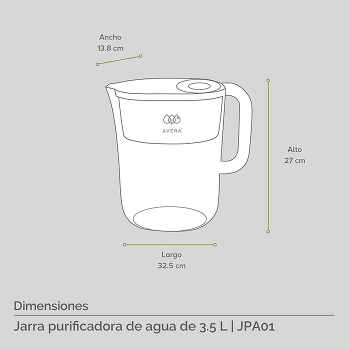 Jarra Filtro Agua Puerta Nevera 3,5 Litros, 2*Advanced Filter,vida Útil Del  Filtro 60 Días, Reduction Microplastics, Chlorine, Limescale Impurities,A –  Yaxa Colombia