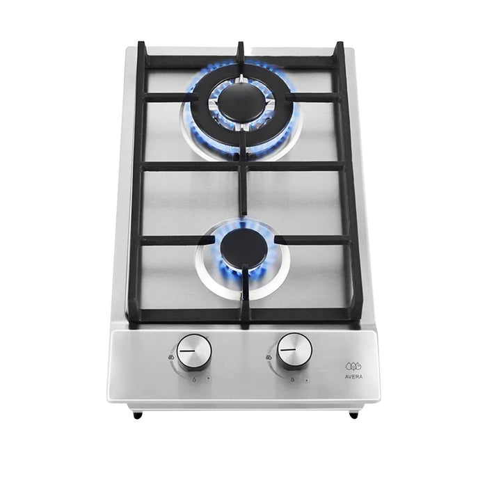 Parrilla de gas 2 quemadores 31 cm vertical en acero inoxidable