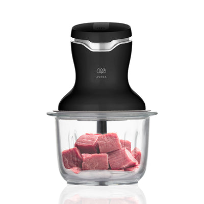 Procesador de alimentos de vidrio 1.5 L con 4 cuchillas de acero inoxidable y 2 velocidades
