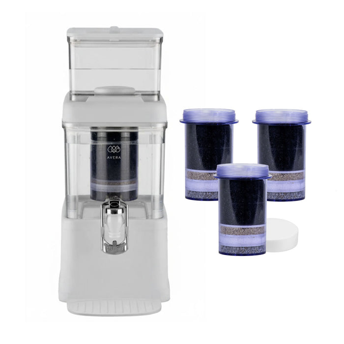 Combo Filtro dispensador de agua 5 L con 4 cartuchos de repuesto - 2 años de rendimiento