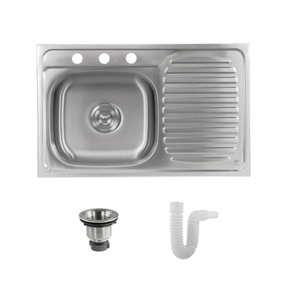 Tarja fregadero de acero inoxidable de empotre – 1 tina con escurridor