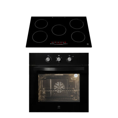 Combo Parrilla de inducción 5 quemadores con booster 77 cm + Horno eléctrico 67 L 127 V