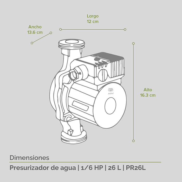 Calentador gas LP 6 L + Presurizador 26 L