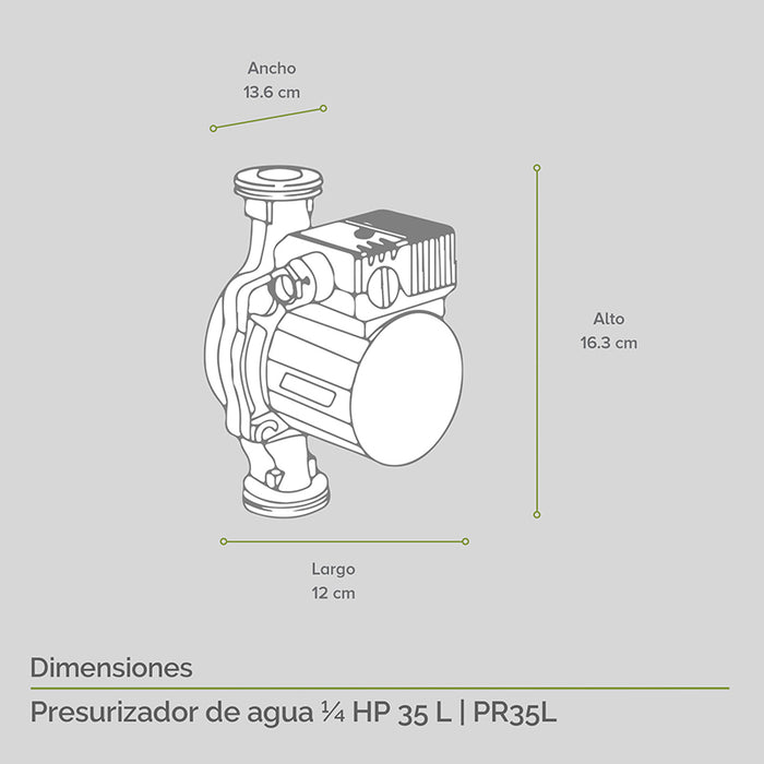 Calentador gas LP 8 L + Presurizador 35 L