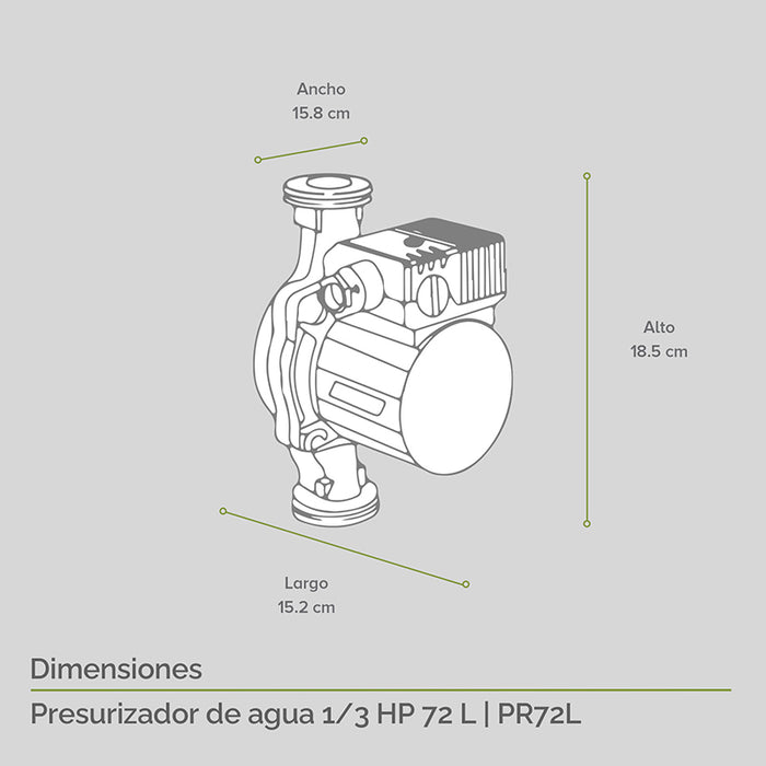 Calentador gas LP 16 L + Presurizador 72 L