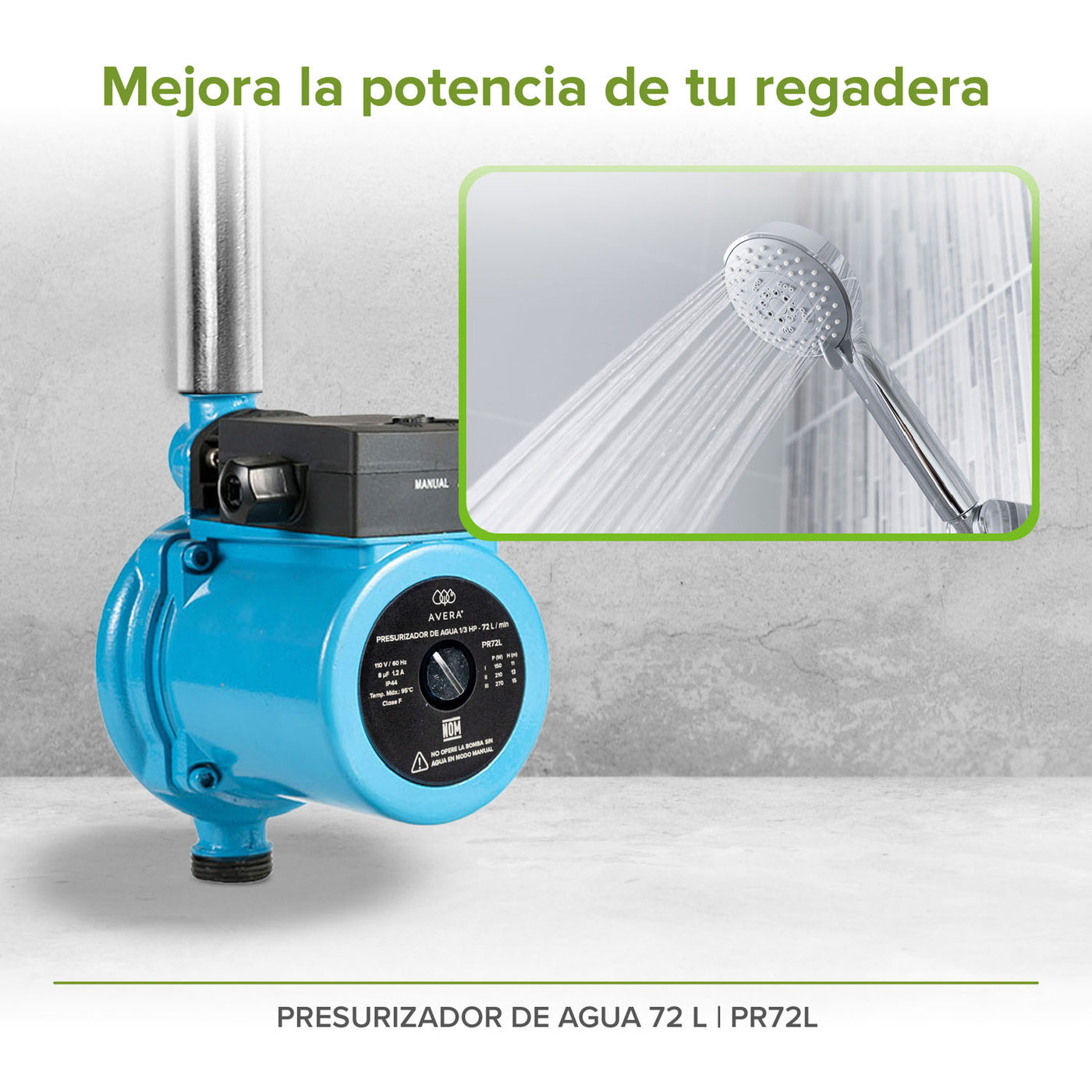 Combo Calentador instantáneo gas LP 16 L + Presurizador 72 L — Avera