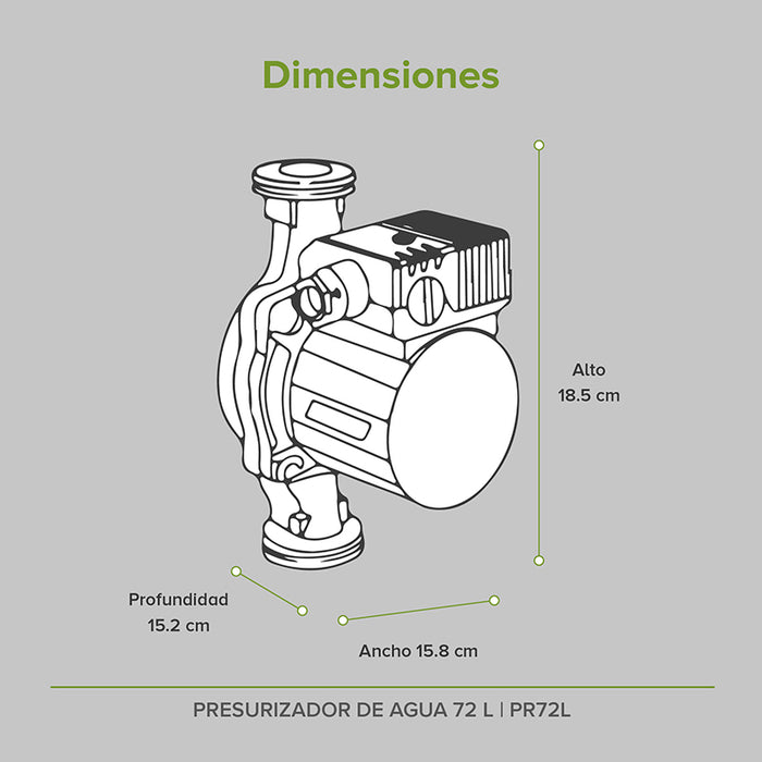 Calentador gas LP 16 L + Presurizador 72 L