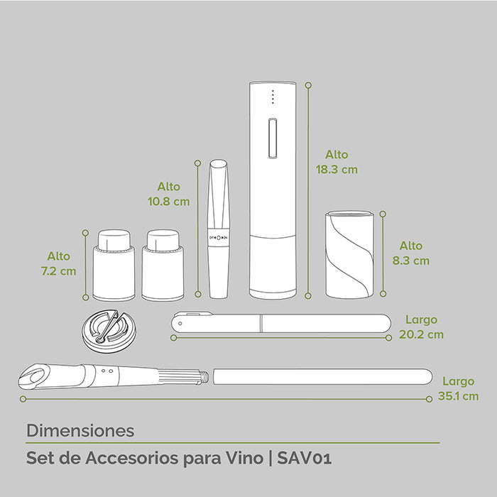 Kit de accesorios para vino