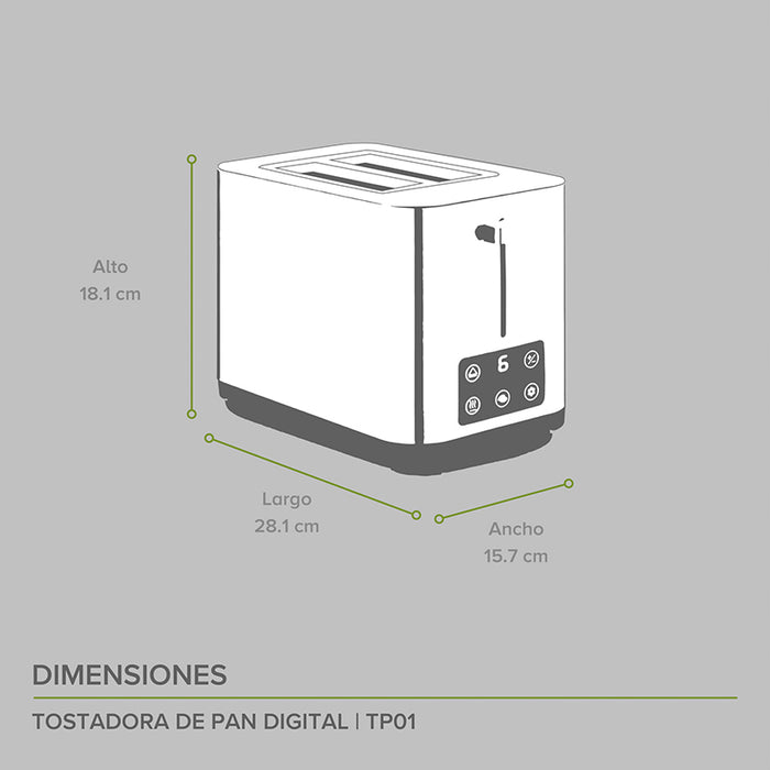 Tostador Cofan Con 2 Ranuras Grandes - Antihuellas, Pantalla Digital Y Temporizador, 1500W