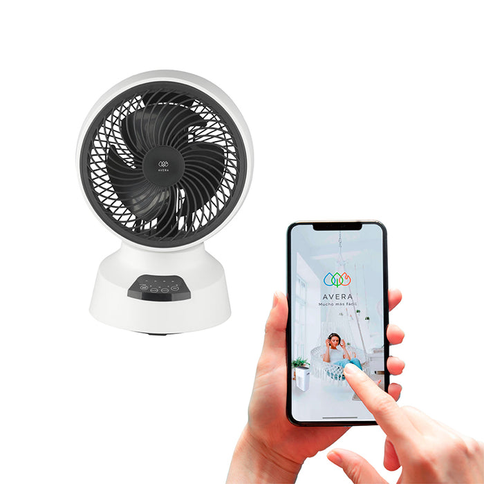 Ventilador de Escritorio Inteligente WiFi de 10" Silencioso, 3 Velocidades y Pantalla Digital